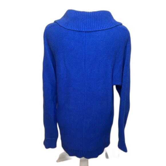 Lauren Ralph Lauren Gold Toggle Royal Blue Cardigan Sweater Womens Comfy Stylish - Picture 5 of 7